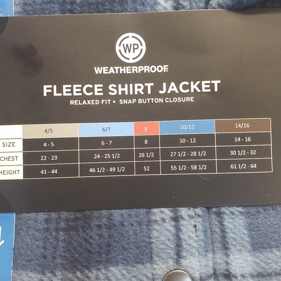 WP π¦WEATHERPROOF BOYS FLEECE SHIRT JACKET BLUE & BROWN SZ. 10/12 & 14/16 ππ€ - Picture 8 of 16
